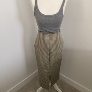 H&M houndstooth midi skirt